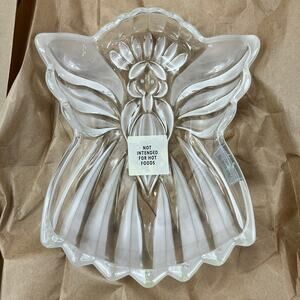 Gorham Holiday 8.5" Crystal Angel Candy Dish Made in Germany w/ Box Christmas